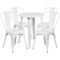 Emma and Oliver Commercial Grade 24" Round Metal Indoor-Outdoor Table Set with 4 Cafe Chairs